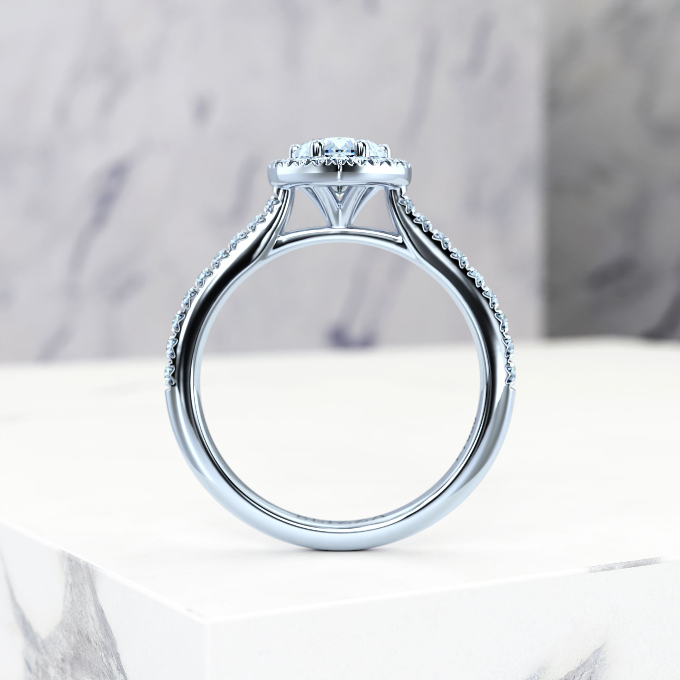 Engagement ring Elena Heart | GIA Certified | Natural diamond | Heart | Platinum | 0.30ct SI1 H | 2