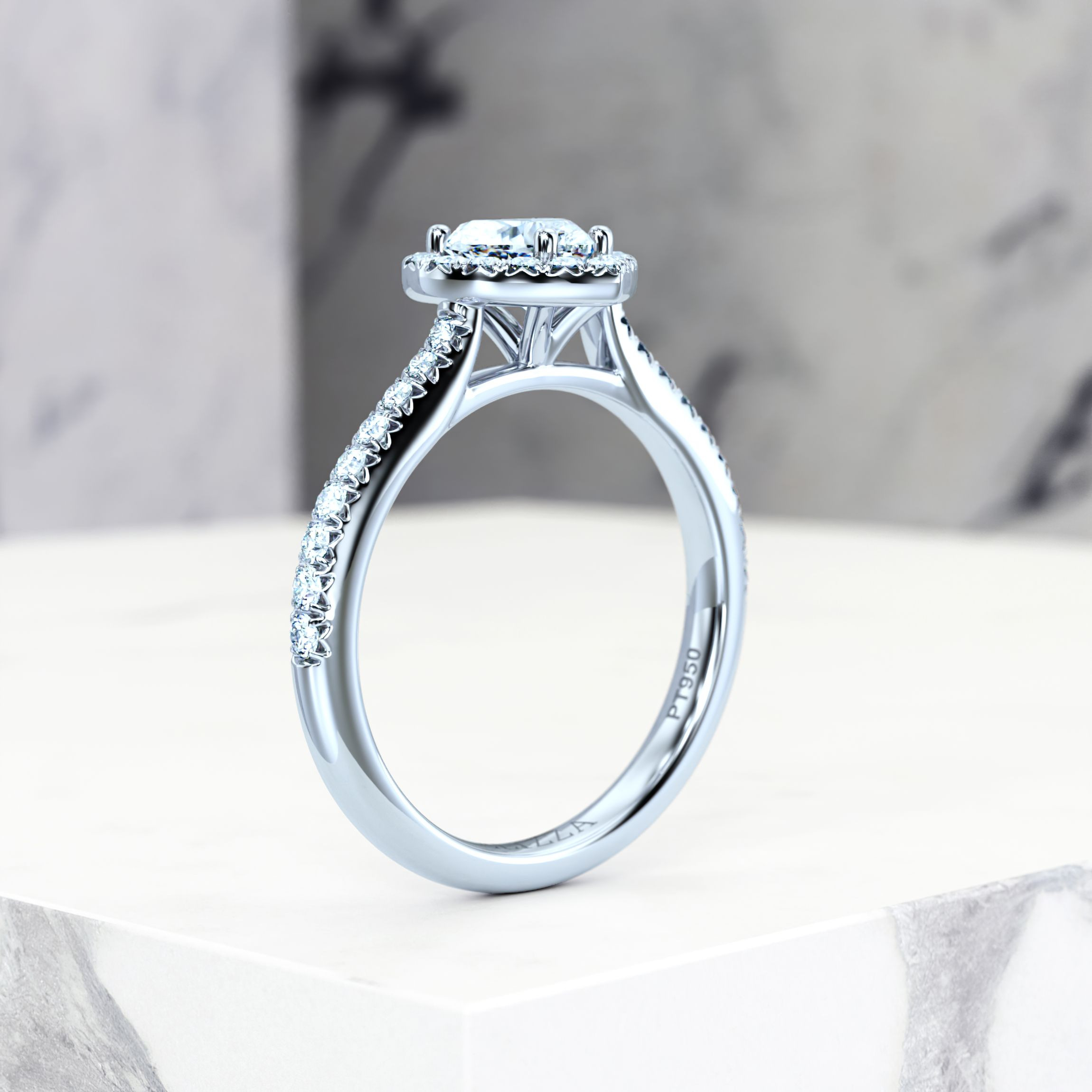 Engagement ring Elena Heart | GIA Certified | Natural diamond | Heart | Platinum | 0.30ct SI1 H | 3